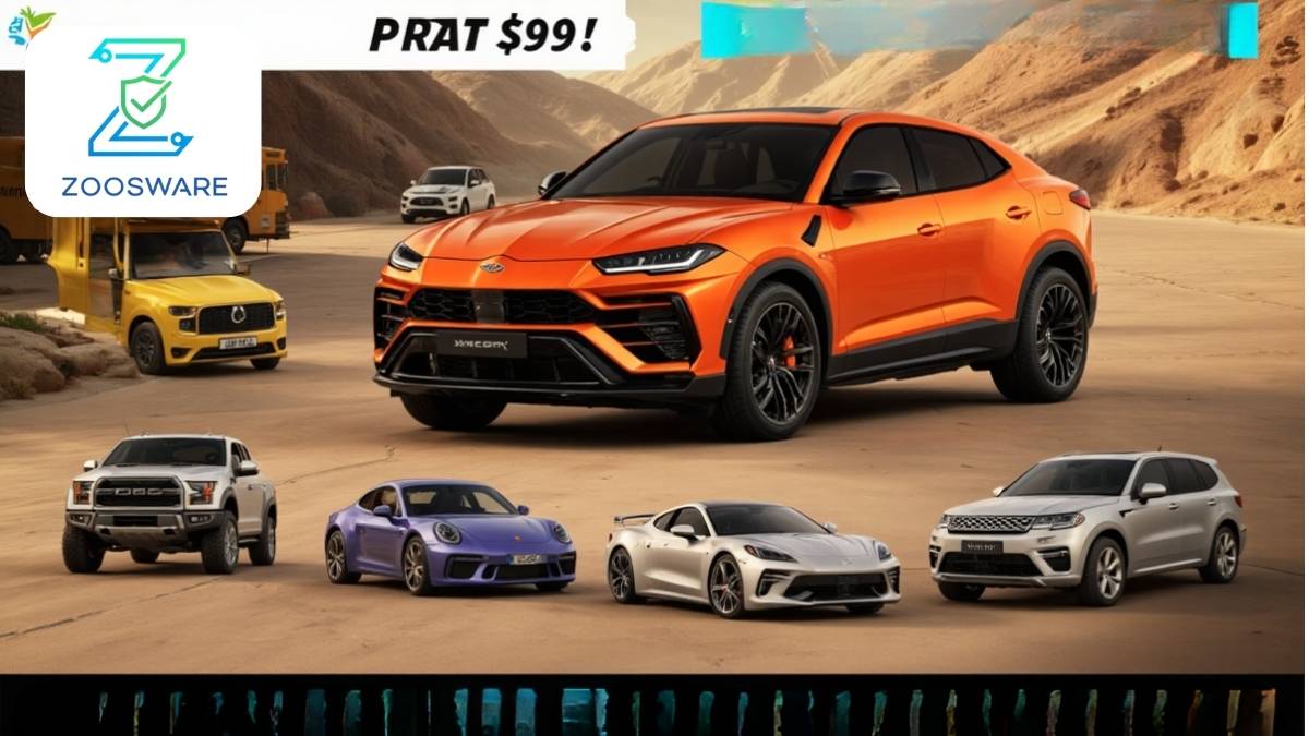 Collage showing various unlocked vehicles like supercars, off-road trucks, classic cars, and police vehicles from Car Parking Multiplayer's in-game selection screen, representing the 'All Cars Unlocked' feature."
