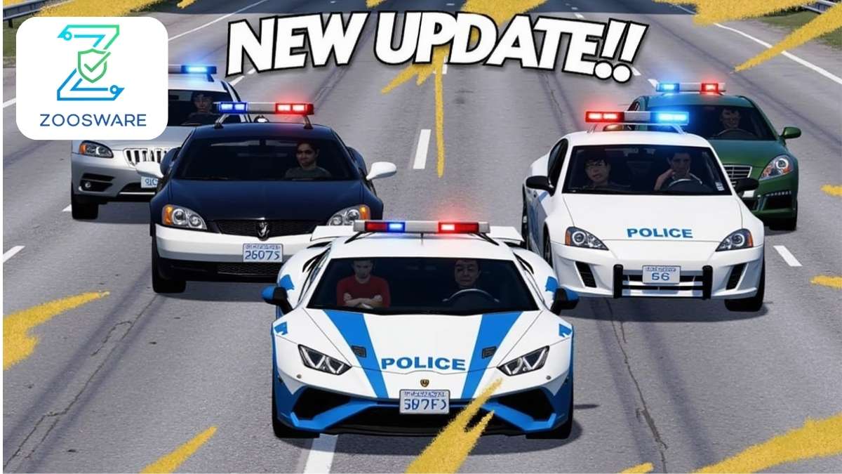 Close-up of a highly customized blue and white Car Parking Multiplayer police car