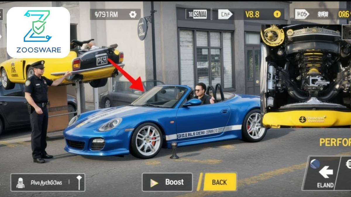 High-performance Car Parking Multiplayer car winning a race after engine tuning